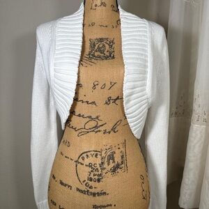 Lilly Pulitzer White Open-Front Shrug